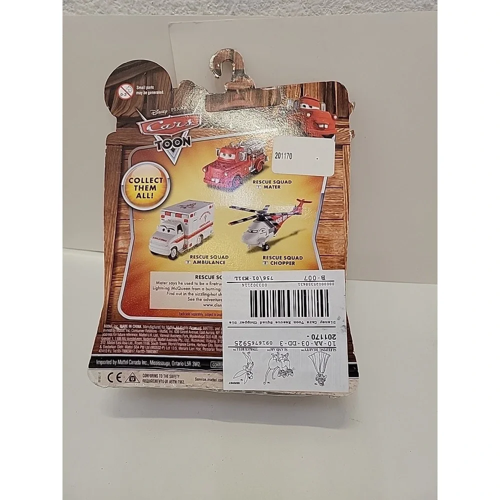 DISNEY PIXAR CARS TOON RESCUE SQUAD CHOPPER #3 NEW